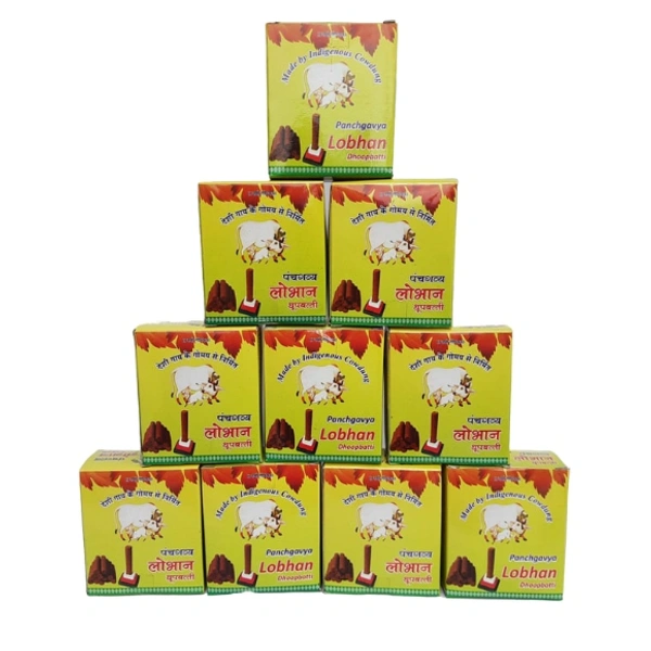 Lobhan Cow Dung Dhoop लोभान धूप (15 Sticks Each Packet)